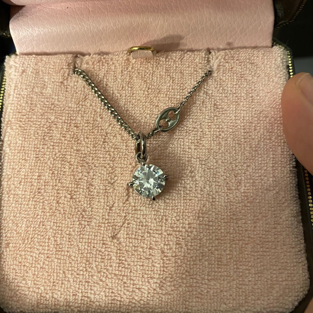 Silver Rhinestone Juicy Couture Necklace